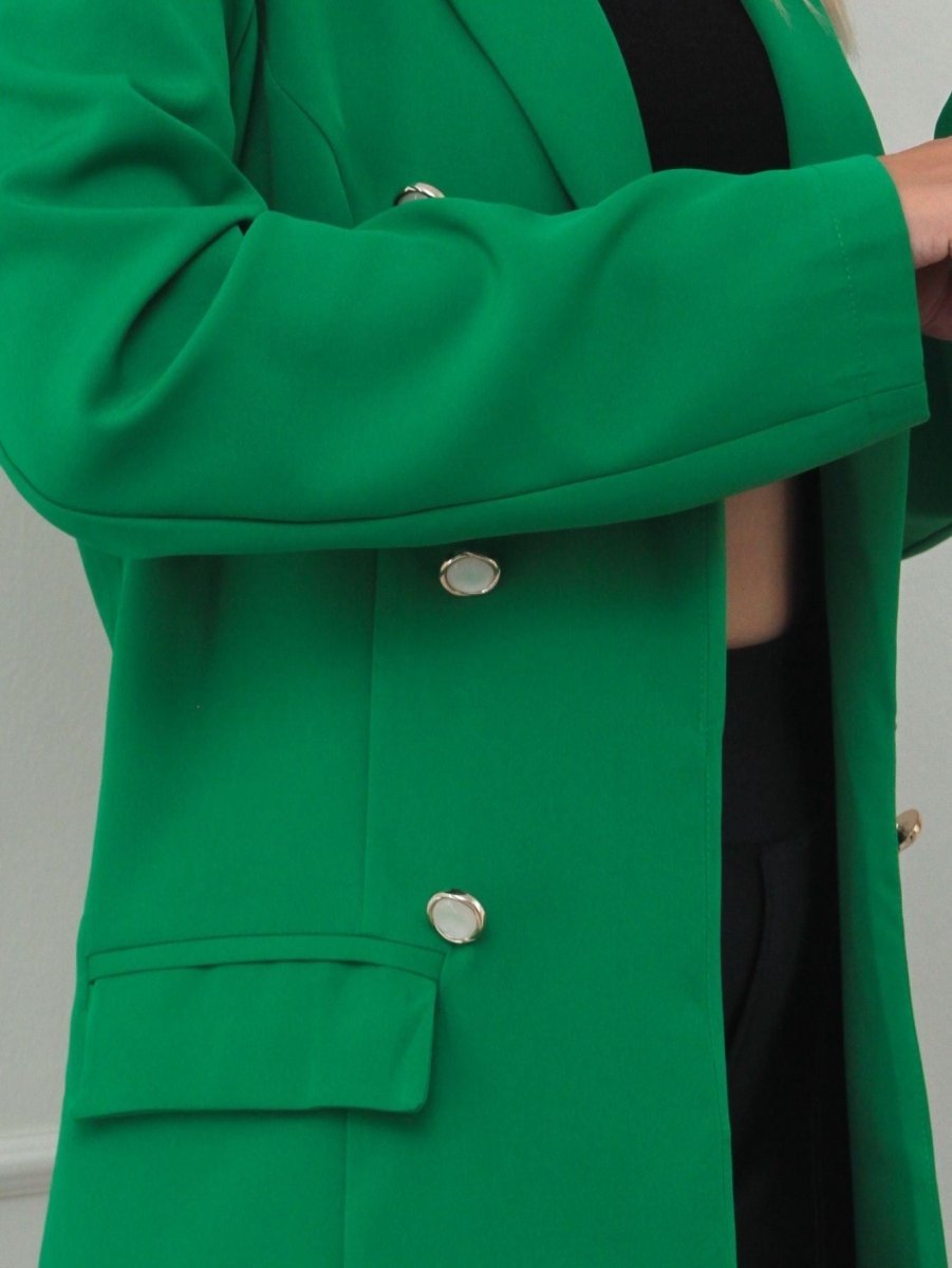 Blazer Feminino de Alfaiataria – 6 Botões, Bolsos Laterais, Acinturado - Momobr