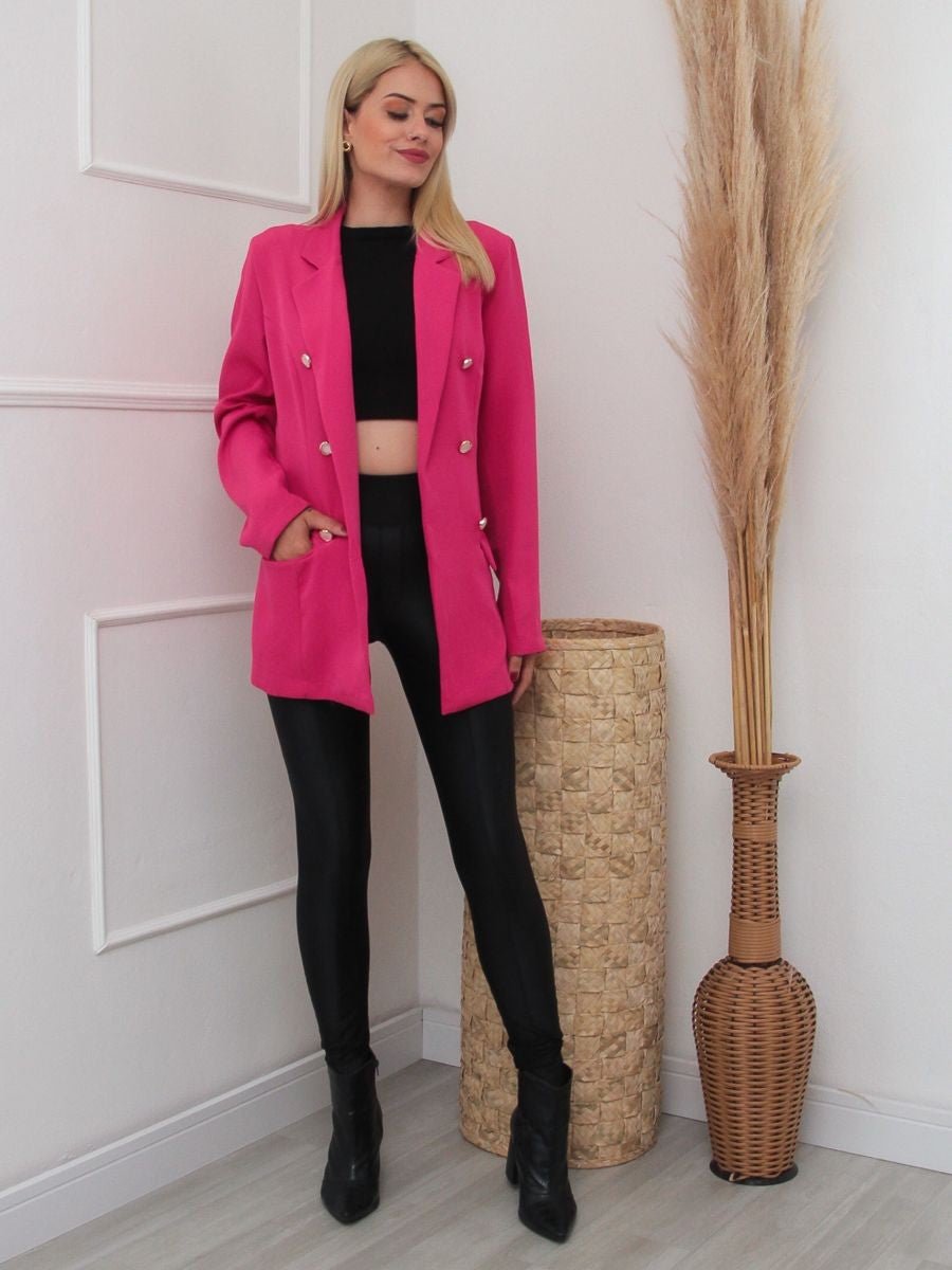 Blazer Feminino de Alfaiataria – 6 Botões, Bolsos Laterais, Acinturado - Momobr