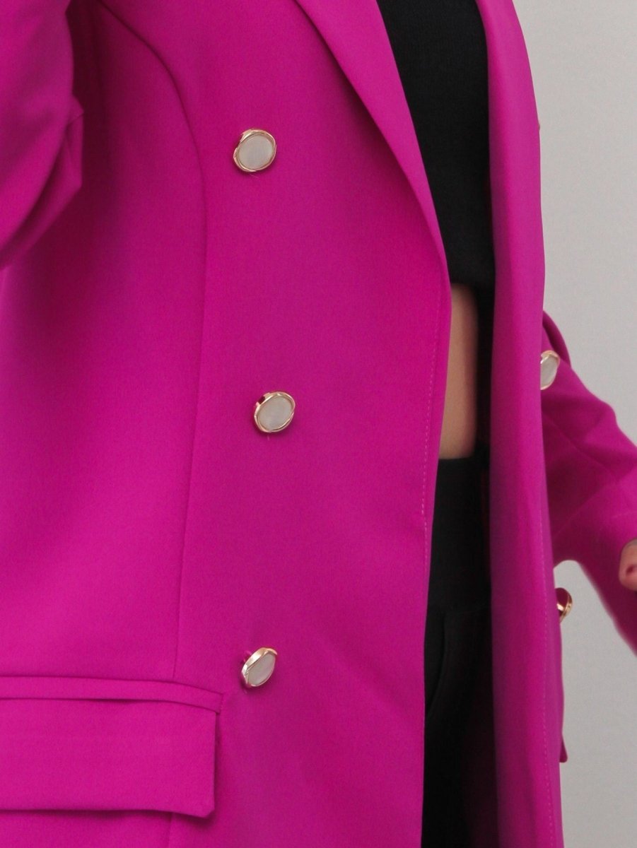 Blazer Feminino de Alfaiataria – 6 Botões, Bolsos Laterais, Acinturado - Momobr