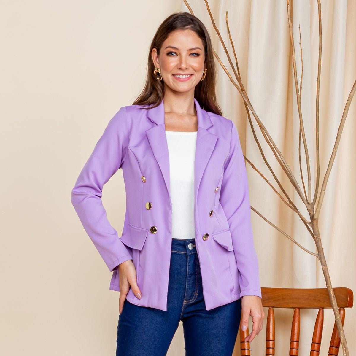 Blazer Feminino Longo Alfaiataria Maxi – Acinturado com Botões | M ao GG - Momobr