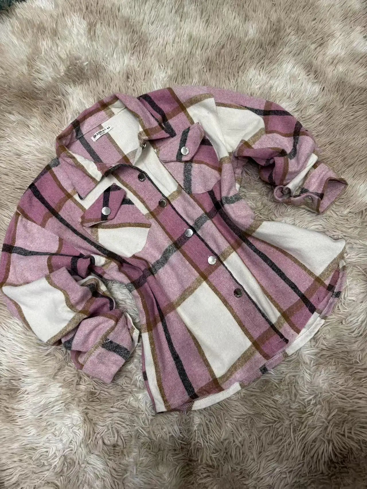 Jaqueta Camisa Xadrez Feminina Oversized em Flanela – Moda Outono/Inverno, Estilo Urbano e Confortável - Momobr