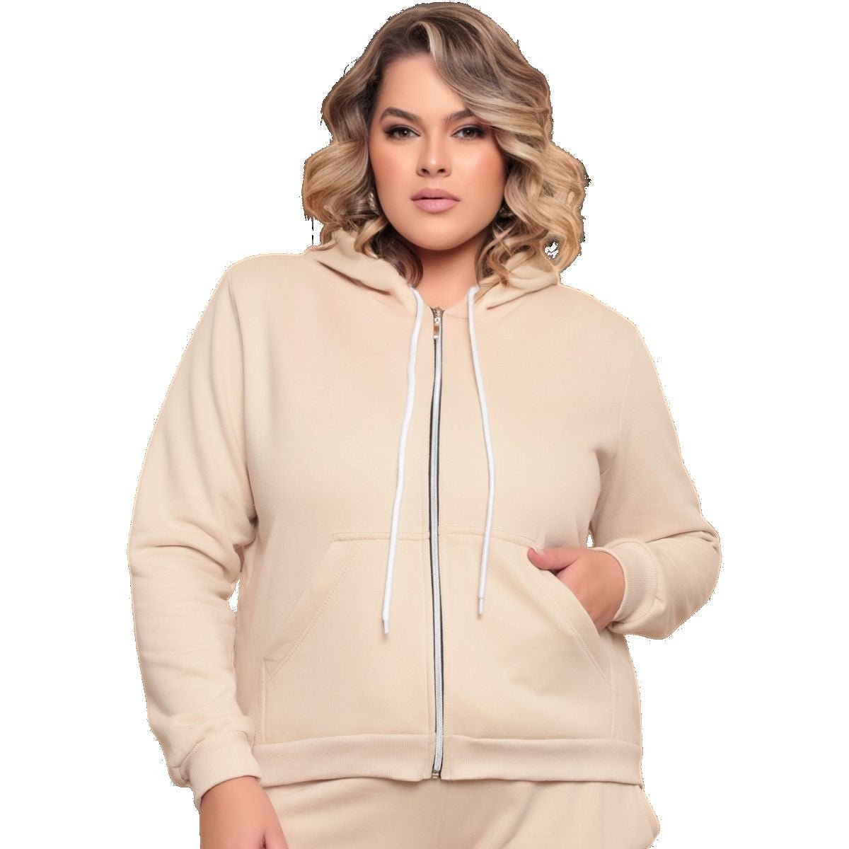 Moletom Grosso Plus Size com Capuz, Zíper e Bolsos | Tamanhos M ao G3 - Momobr