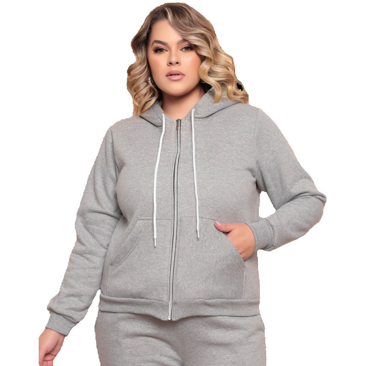 Moletom Grosso Plus Size com Capuz, Zíper e Bolsos | Tamanhos M ao G3 - Momobr