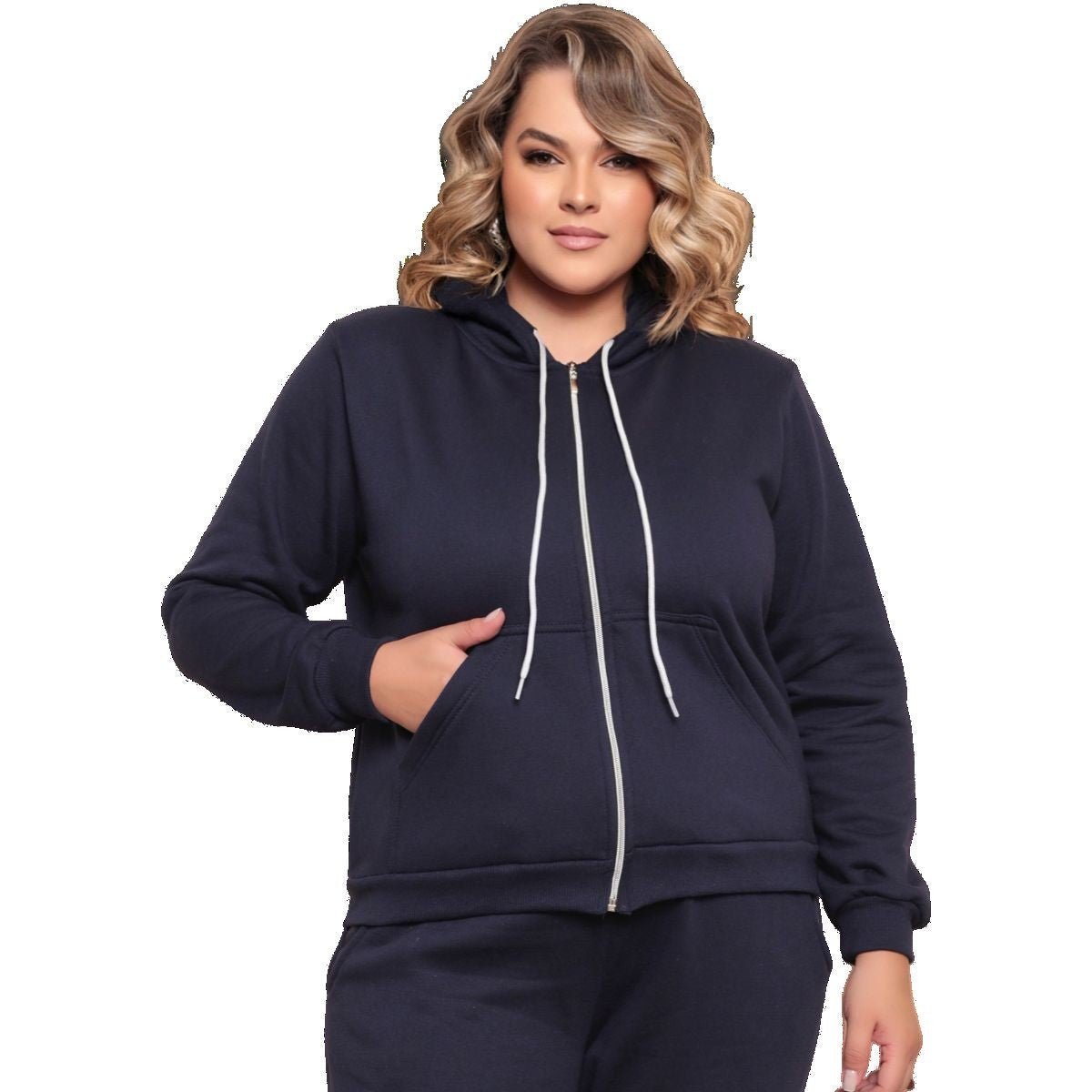 Moletom Grosso Plus Size com Capuz, Zíper e Bolsos | Tamanhos M ao G3 - Momobr