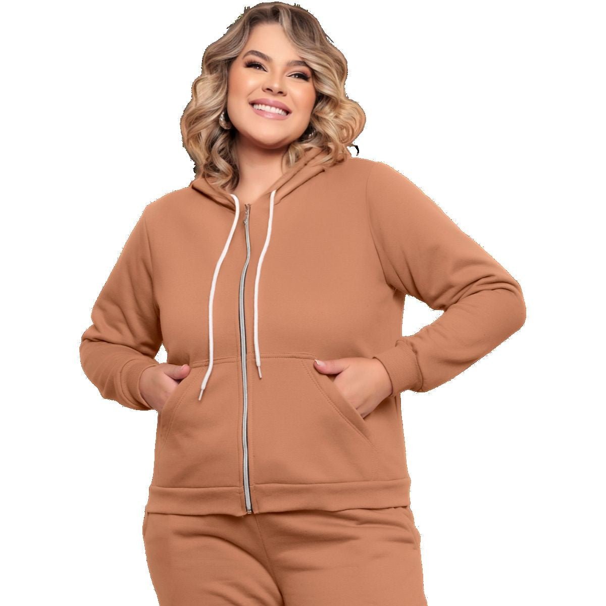 Moletom Grosso Plus Size com Capuz, Zíper e Bolsos | Tamanhos M ao G3 - Momobr