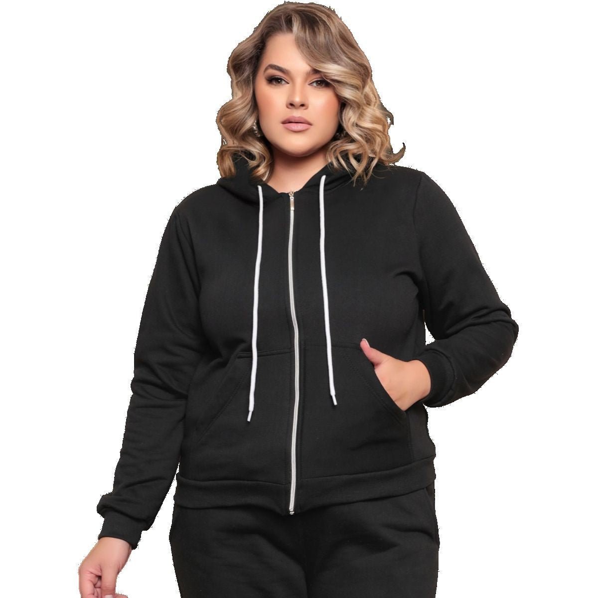 Moletom Grosso Plus Size com Capuz, Zíper e Bolsos | Tamanhos M ao G3 - Momobr